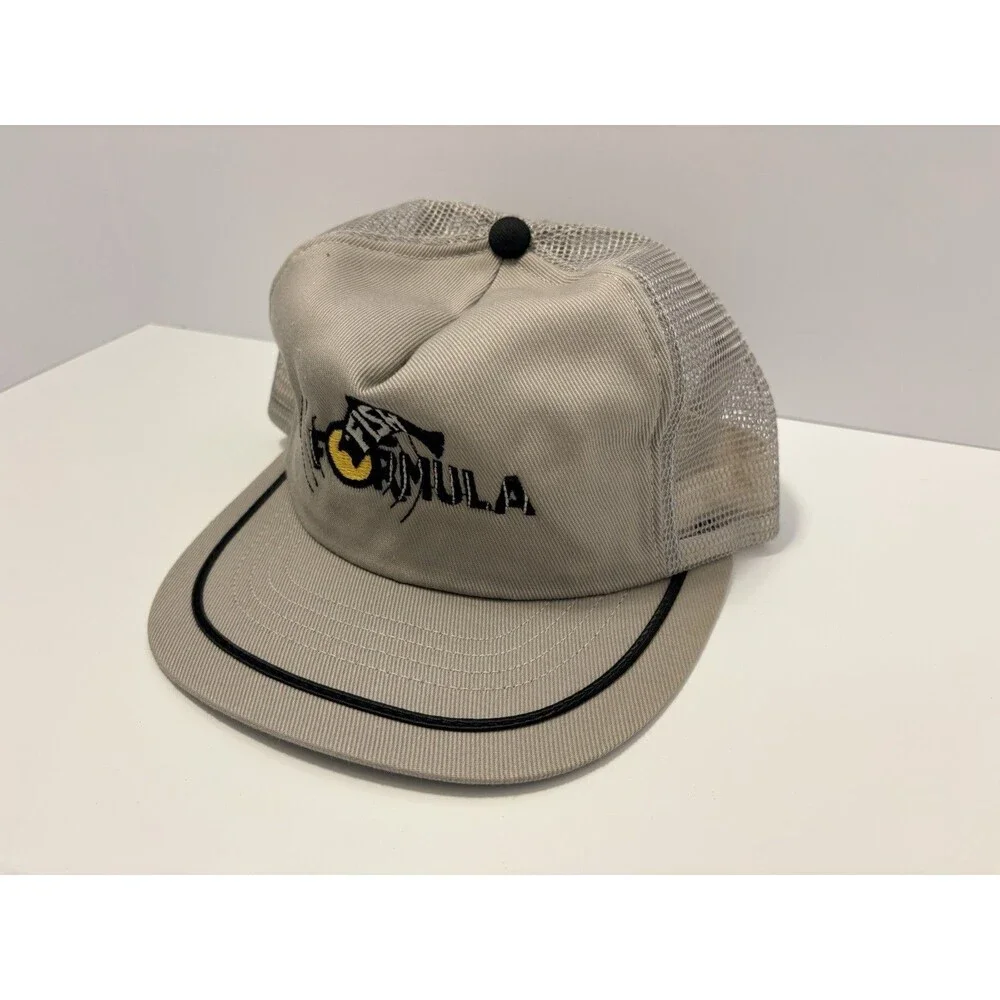 VTG Team Fish Formula Tournament Bass Fishing Gray Snapback Ball Cap Hat